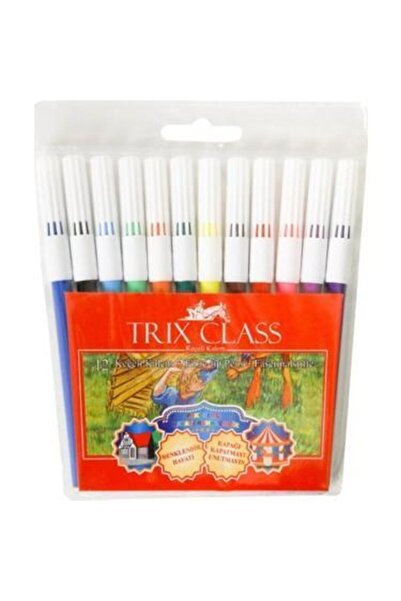 TRİX مجموعة أقلام ذات 12 لونًا - 12 قلمًا بحبر