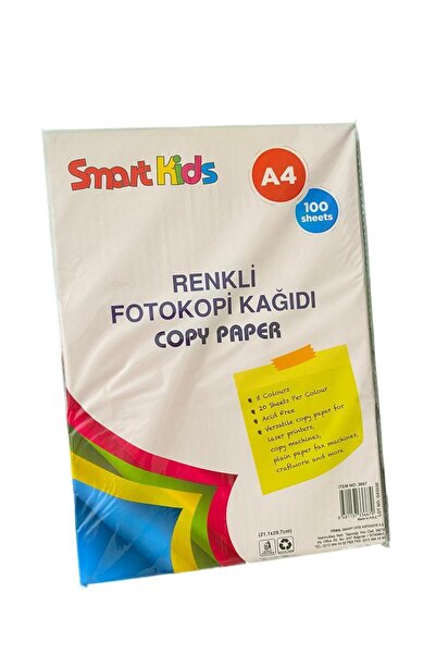 Smart Kids A4 Renkli Fotokopi Kağıdı 5 Renk 100 Lü