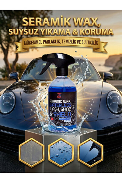 4E CARE Seramik Wax ( Seramik Cila) Uygulama Süngeri Ve Mikrofiber Bez (YENİL...