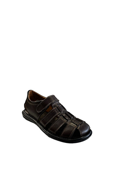 Castle Black 8520 Ανδρικά σανδάλια από γνήσιο δέρμα καφέ