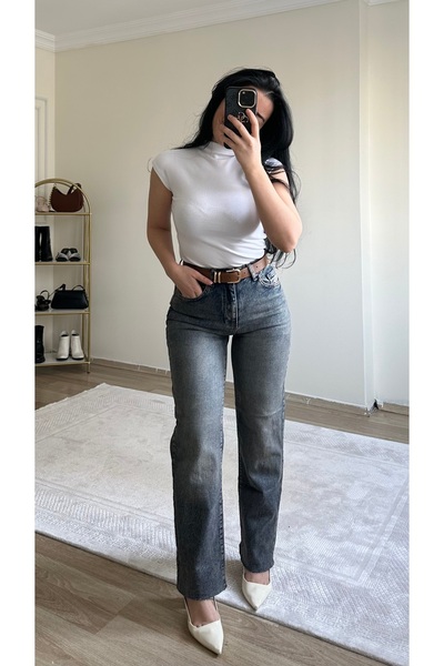 YELZEY BUTİK Premıum Classic Yüksek Bel Jean
