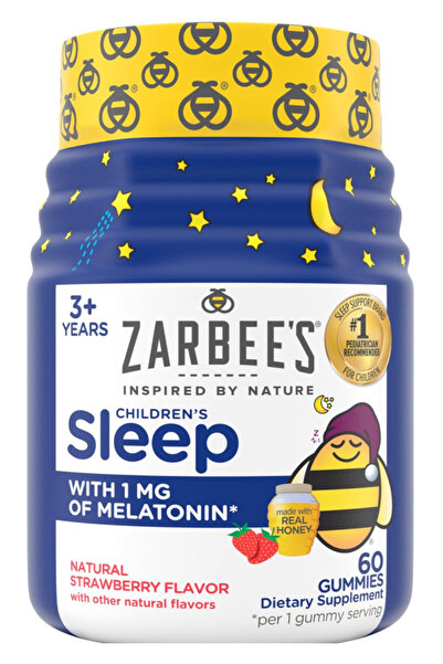 Zarbees Gummies with 1mg, Kids Sleep Gummy Works with Natural Sleep Cycles to...