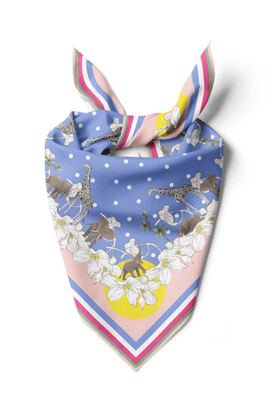 Modabutik E68 SOYUT ABSTRACK ANIMAL TASARIM BANDANA DG12463