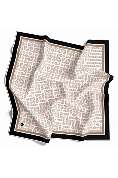 VİOLLA Twill V Desenli Krem Renkli 90x90 Eşarp (İpek İçermez) Dikim Şekli : E...