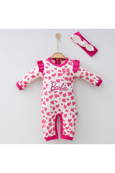 DIDuStore Kalp Desenli Kız Bebek Tulumu ve Saç Bandı Seti