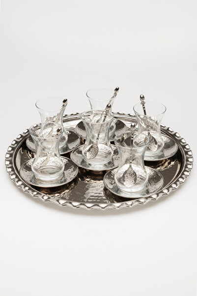 DMT COPPER HOME طقم شاي غازيانتيب النحاسي المصنوع يدويًا وطقم تقديم الشاي مع ...