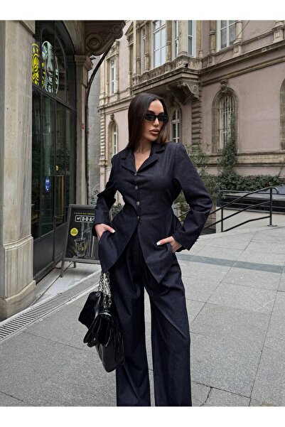 Julidress Waist-Tied Slim Blazer Jacket and Palazzo Pants Bottom Top Premium ...