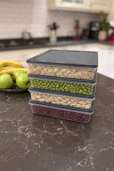 Hess Damla Serisi 4'lü Erzak Saklama Kabı Seti 2.4L Buzdolabı Düzenleyici Org...