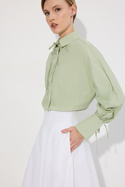 Touché Privé %100 PAMUKLU BİYELİ GÖMLEK YAKA TUNİK