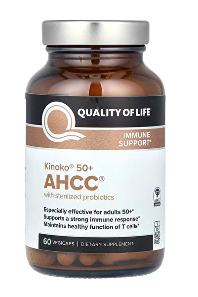 Quality of Life Herbal, Kinoko 50+ AHCC with Sterilized Probiotics, 60 Vegicaps