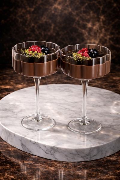 Maloria Çiçek Şekilli Ayaklı Cam Sunumluk | 4 Adet - 380ml