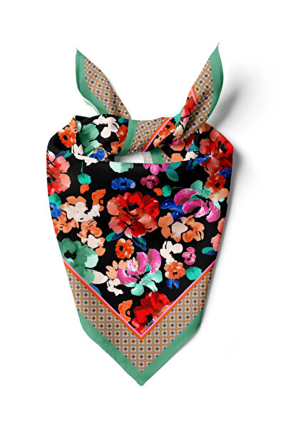 Modabutik F82 WATERCOLOR FLOWERS BANDANA DG11991