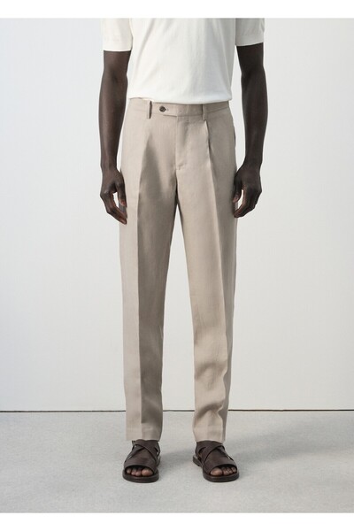 MANGO Man Amalfi %100 keten slim fit pantolon