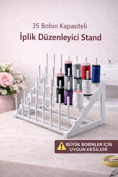 EVORADECO 35 Bobin Kapasiteli İplik Tutma Standı – Dayanıklı Plastik, Demonte...