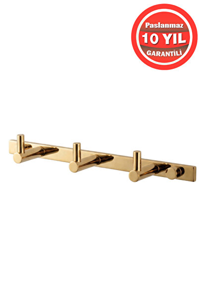 BanyomHome Altın Gold Paslanmaz Pirinç 3’lü Mercan Banyo Askılık Seti – Moder...