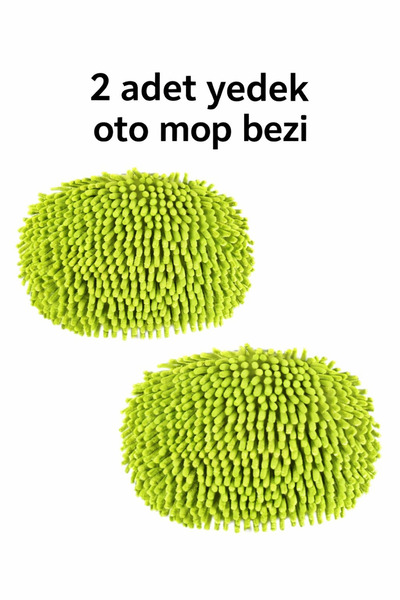 Fine Clean Yeşil Oto Mop Ucu Yedek Başlık ( Sadece Yedek Bez ) Mikrofiber