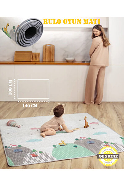 İnfant Hobby Happy My Time Premium Rulo Oyun Matı 100x140 (Koruyucu Kenar Biy...
