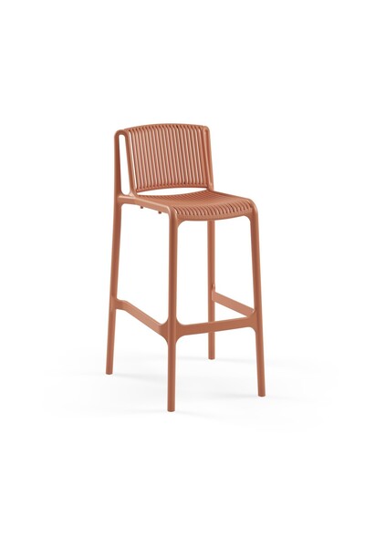 Tilia Nes Polipropilen Bar Sandalyesi 75 cm Terrakota - Mutfak, Kafe, Restora...
