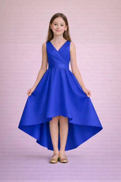 SUNEH Βραδινό Φόρεμα για Κορίτσια – διπλό πέτο Ασύμμετρη Γραμμή, Φόρεμα Αποφο...