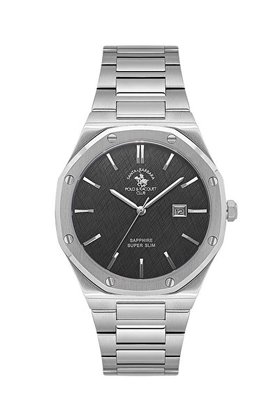 Santa Barbara Polo & Racquet Club Noble Silver Stainless Steel Watch for Men ...