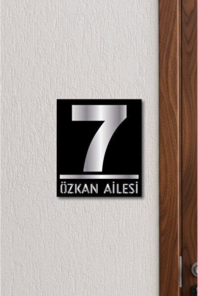 Yalıgraf Reklam Tabela Kişiye Özel İsimli Kapı Numarası - Siyah Aynalı Pleksi...