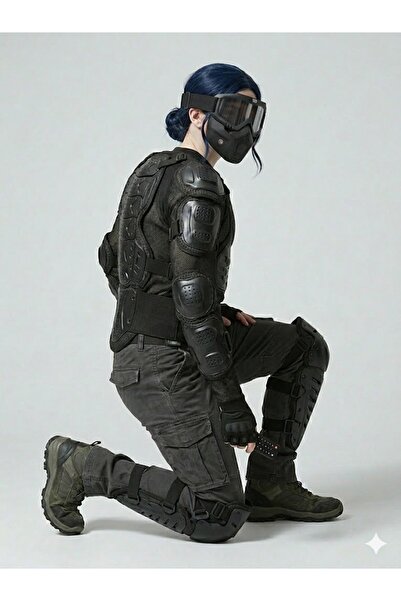 ax7 Body Armor + Knee Armor + Face Armor Motosiklet Tam Koruma Seti