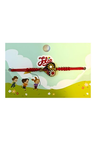 Flippy Martisor bracelet for children with braid, multicolor flower model, jolie