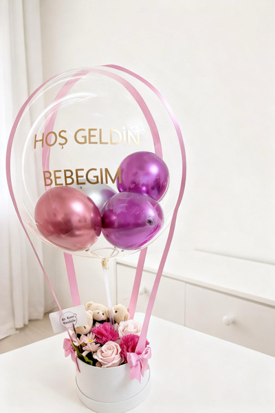 birmutluluk -balon kutusu -kişiye özel hoşgeldin bebek balon kutusu -hoşgeldi...