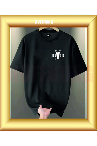 HOFFNUNG Unisex Short Sleeve Round Neck Back Printed Solid Color t Shirt