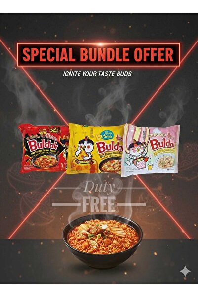 hijazigroup Buldak Special 3’lü Ramen Seti – Original, Cheese & Carbonara Acı...