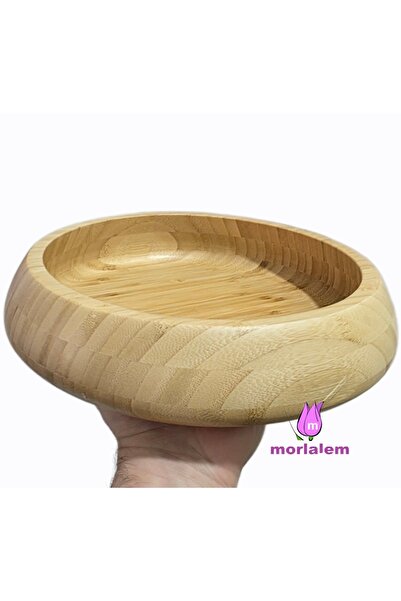 morlalem m 29cm Yuvarlak Kavisli Büyük Saksı Sunumluk Mum Tabağı Tepsi Siliko...