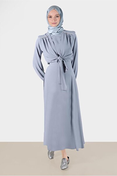 Alvina طقم تنورة مزدوجة بتفاصيل ربط من حشوة كتف قطع 42519