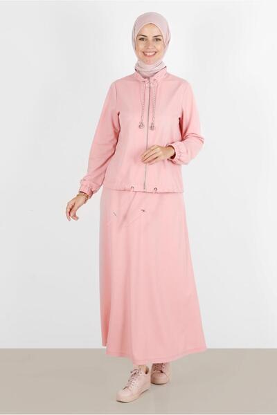 Alvina طقم بدلة رياضية مكونة من تنانير مع أساور مطاطية وسحاب - 42847