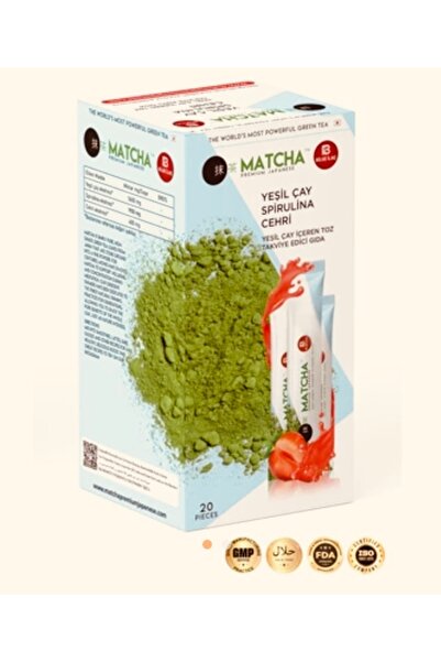 Japon Matcha Premium Japanese Çilek Aromalı Detox Burner Form Maça Çayı 1 Kutu