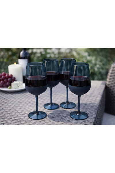 rakle refined glassware Mavi Su Kadehi 4’lü Set – 490 cc – Mavi