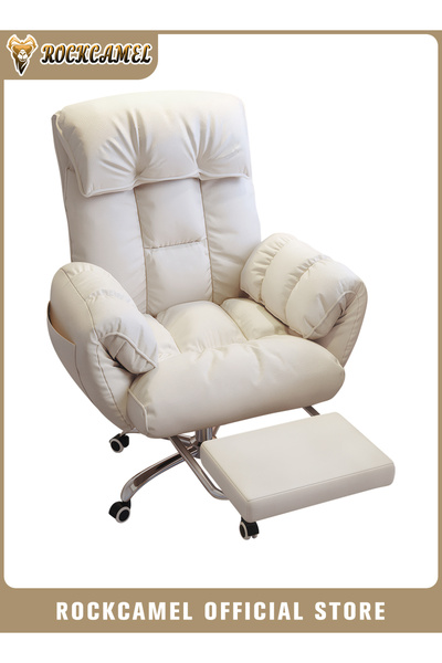 ROCKCAMEL كرسي مكتب/كرسي ألعاب مريح، كرسي كمبيوتر قابل للإمالة مع دعم للرأس و...