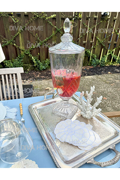 Diva Home Seashell Model Embroidered Coaster Set Presentation Holder