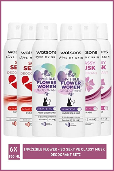 Watsons Classy Musk 150 Ml X2 Ve So Sexy 150 Ml X2 Ve Invisible Flower 150 Ml...