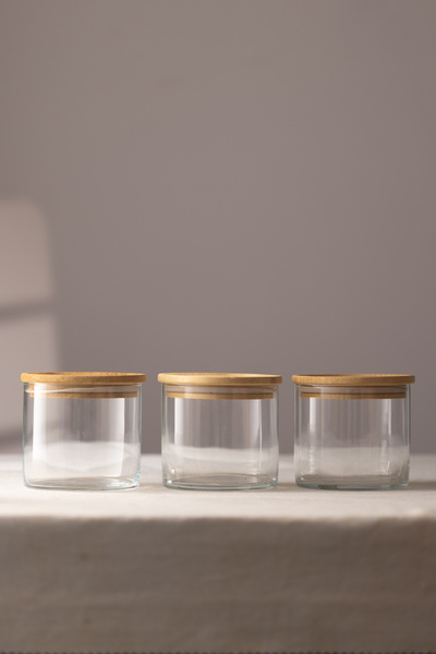 Rakle Sade 3'lü İstiflenebilir Kavanoz Seti 620 cc