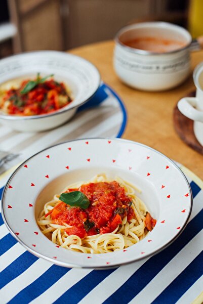 EMAYlab Enamel Cupid Pit Pasta Salad Plate 24cm