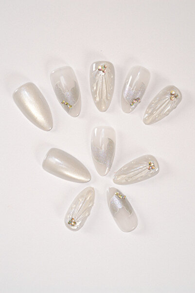 POP Beauty Takma Tırnak Seti & Zararsız Yapıştırıcı, El Yapımı (HANDMADE)