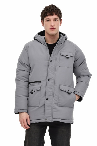 Kinetix ML COMS 3KX-PRKCOT-04 5PR Γκρι Ανδρικό Μακρύ Παλτό