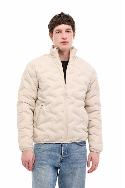 Jack & Jones JCOWIN QUILTED COLLAR JAC Taş Rengi Erkek Mont