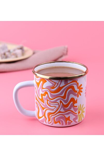 EMAYlab Retro Hippie Enamel Mug