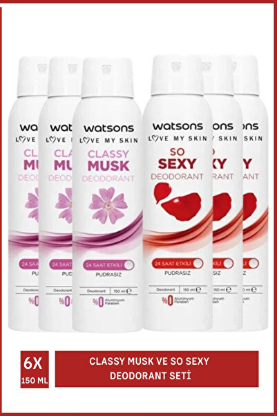 Watsons Classy Musk 150 Ml X3 Ve So Sexy 150 Ml X3 Deodorant Seti