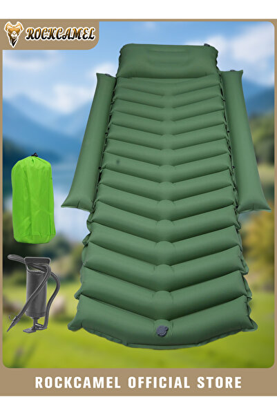 ROCKCAMEL مرتبة نوم قابلة للنفخ للتخييم مع حقيبة تخزين، مرتبة نوم قابلة للنفخ...