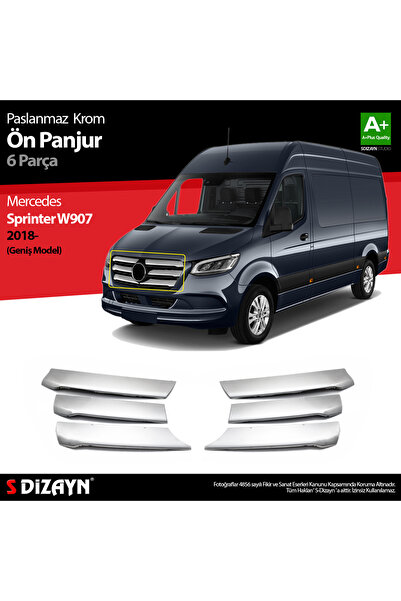 S Dizayn S-Dizayn Mercedes Sprinter W907 Krom Ön Panjur Geniş Model 6 Prç 201...
