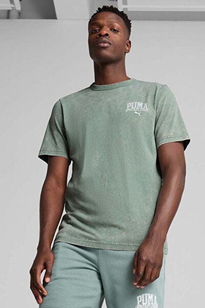 Puma Чоловіча футболка з коротким рукавом CLASS Washed Tee зеленого кольору