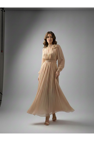 hakimoda فستان سهرة أرون سباركل باللون البيج