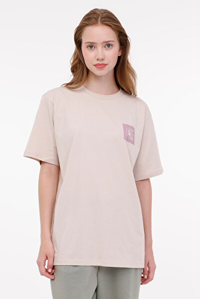 lumberjack CW60343-030 I23 Tricou cu mânecă scurtă pentru femei bej